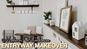 'DIY ENTRYWAY MAKEOVER ON A BUDGET | Decorating Ideas | Modern Farmhouse Entryway | Entryway DIY'