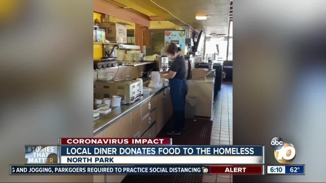 'North Park Diner giving food to San Diego\'s homeless during pandemic'