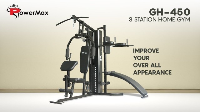 'Powermax Fitness GH-450 3-Station Multi Gym Rig for Home and Office'