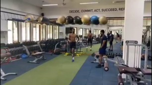 'Hardik pandya , Shikhar Dhawan and Ishant Sharma doing bangra in NCA Bangalore'