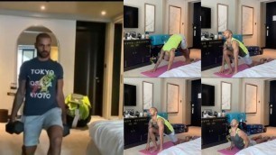 'Shikhar Dhawan Yoga + Working Out Video =