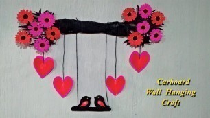 'Love Birds wall hanging craft idea | Cardboard Wall Hanging | Wall Decoration idea......'