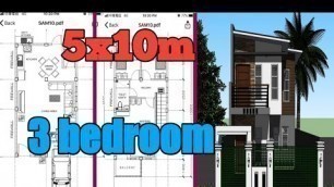 'OFW HOME DESIGN 5X10m|FLOOR PLAN|2 STOREY,3 BEDROOM|OFW DREAM HOUSE|KATAS NG TAIWAN'