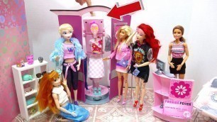 'Barbie Frozen Ariel go to Shopping Doll Clothes Store Barbie Fashion Boutique Playset'