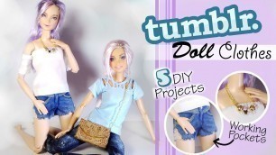 'Tumblr Inspired Doll/Barbie Clothes (5 Projects) // DIY Dolls/Dollhouse'