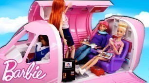 'Barbie Doll Airplane Travel Routine - Toy Hotel Room  - Titi Toys & Dolls'