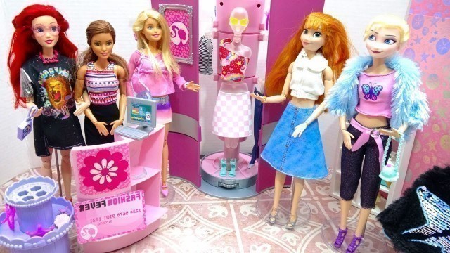 'Barbie Ariel Shopping Doll Try On Clothes Store Fashion Boutique Playset Unboxing & Playing'