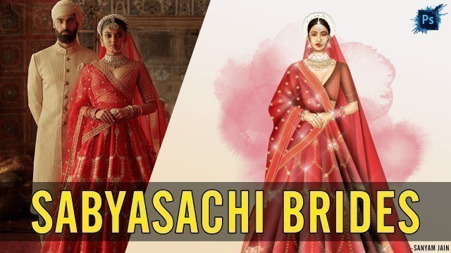 '#Sabyasachi Bridal wear Digital Fashion Sketch- Learn Fashion Illustration by SANYAM JAIN #photoshop'