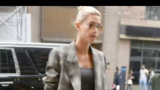 'Hailey Baldwin Wears Nude Sock Pumps Again at NY Fashion Week'