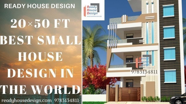 '20×50 ft best small house design in the world three floor plan elevation'