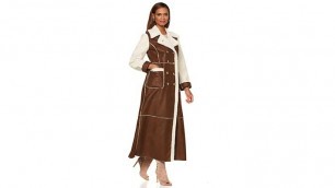 'Serena Williams Reversible Faux Shearling Maxi Coat'