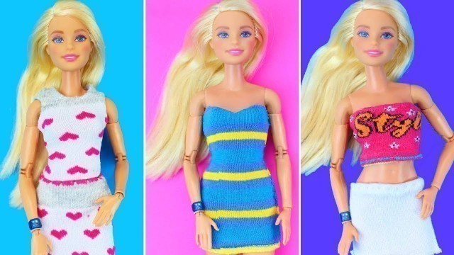 'EASY Barbie Dresses, Skirts, Tops, Blouses etc Barbie Clothes Made With Socks'