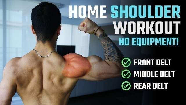 'How To Grow Bigger Shoulders At Home (NO WEIGHTS WORKOUT)'
