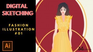 'Digital sketch (Illustrator) | Fashion illustration tutorial | Step by step guide on how to do it'