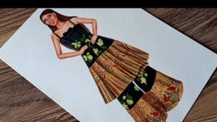 'PART-2 How to make Fashion Illustration | Ali Xeeshan | Braided art'